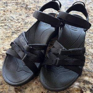 TEVA TIRRA SANDALS IN BLACK, US size 8.5 women